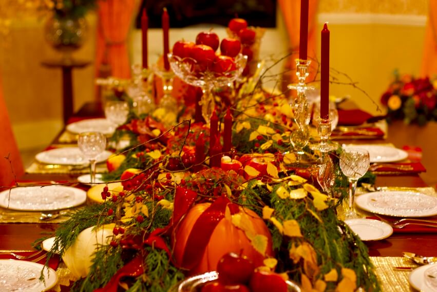Thanksgiving Table Centre for Live USA TV - Event Flowers in Ireland 